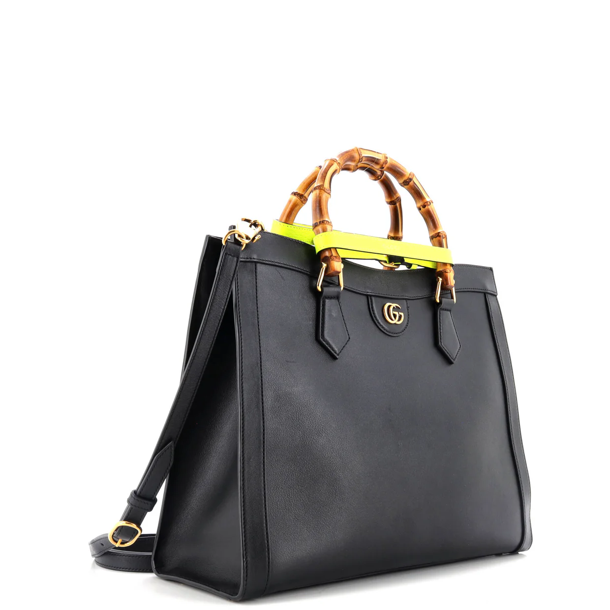 Diana NM Bamboo Handle Tote Leather Medium - Deep Luxury