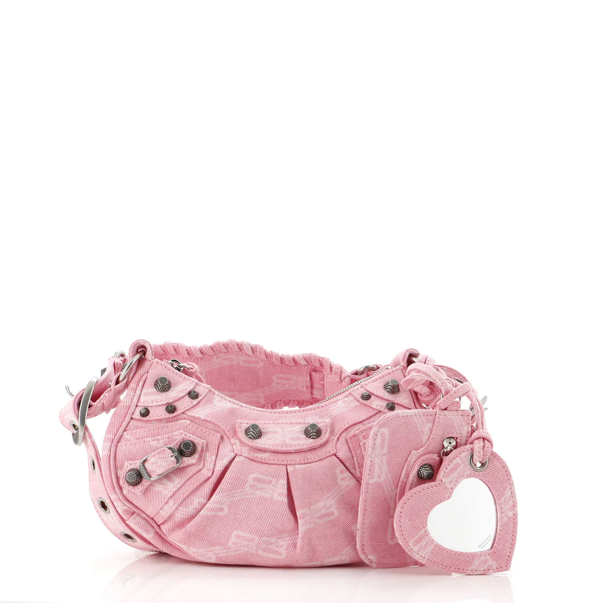 Le Cagole Giant Studs Shoulder Bag BB Denim XS - Deep Luxury