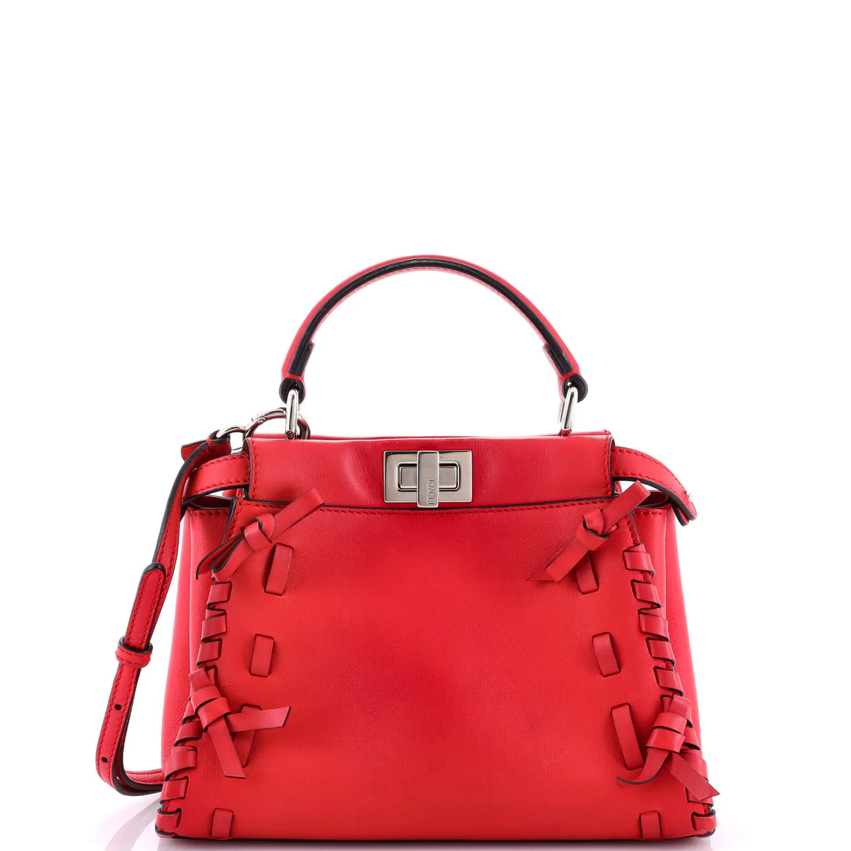 Bow Peekaboo Bag Whipstitch Leather Mini - Deep Luxury