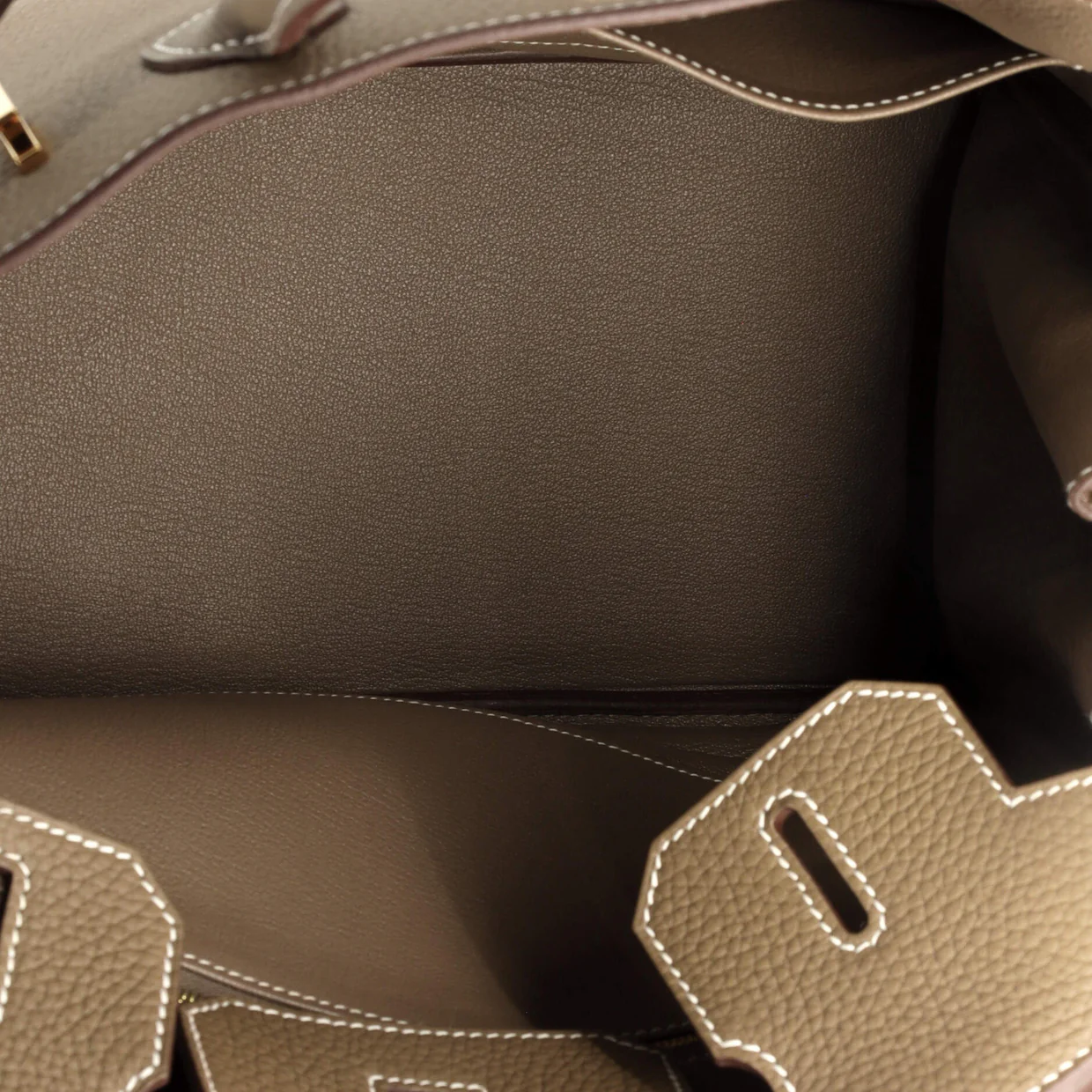 Birkin Handbag Grey Clemence with Gold Hardware 30 - Deep Luxury