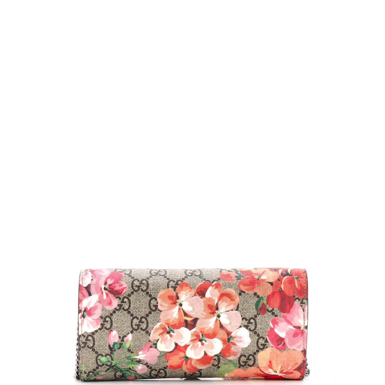 Dionysus Chain Wallet Blooms Print GG Coated Canvas Long - Deep Luxury