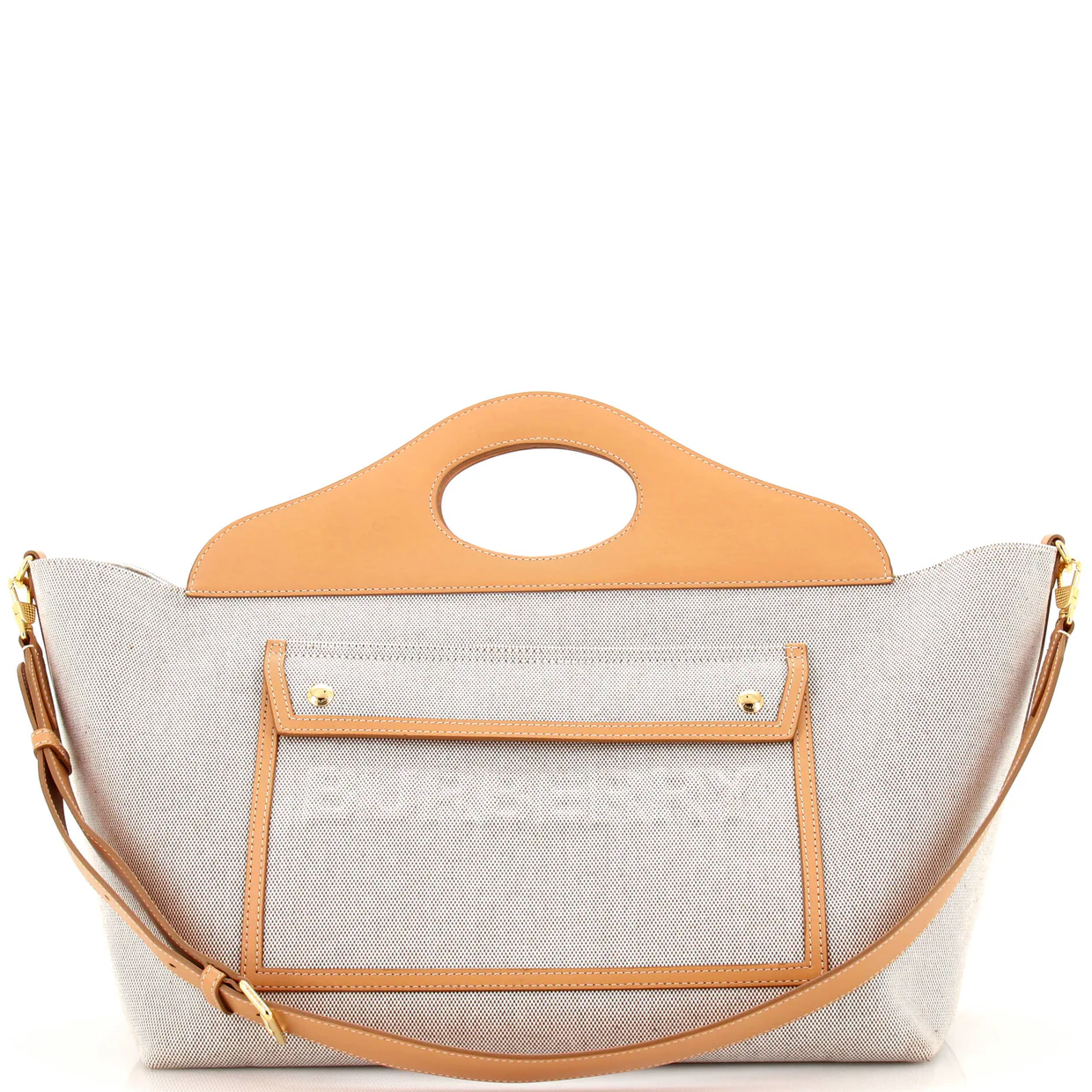 Soft Pocket Tote Canvas with Leather Medium - Deep Luxury