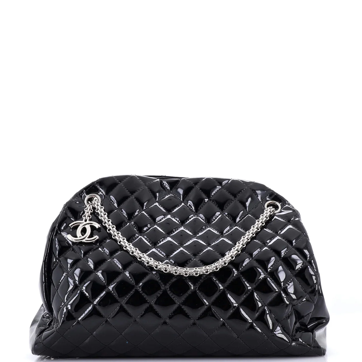 Just Mademoiselle Bag Quilted Patent Large - Deep Luxury