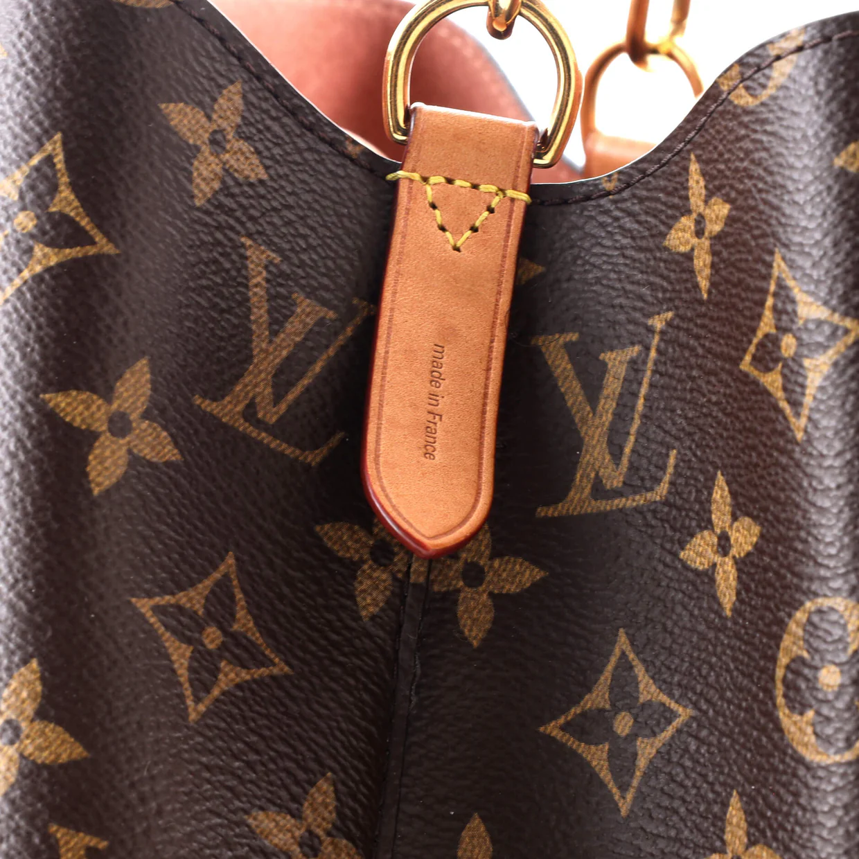 Braided Handle NeoNoe Handbag Monogram Canvas with Leather MM - Deep Luxury