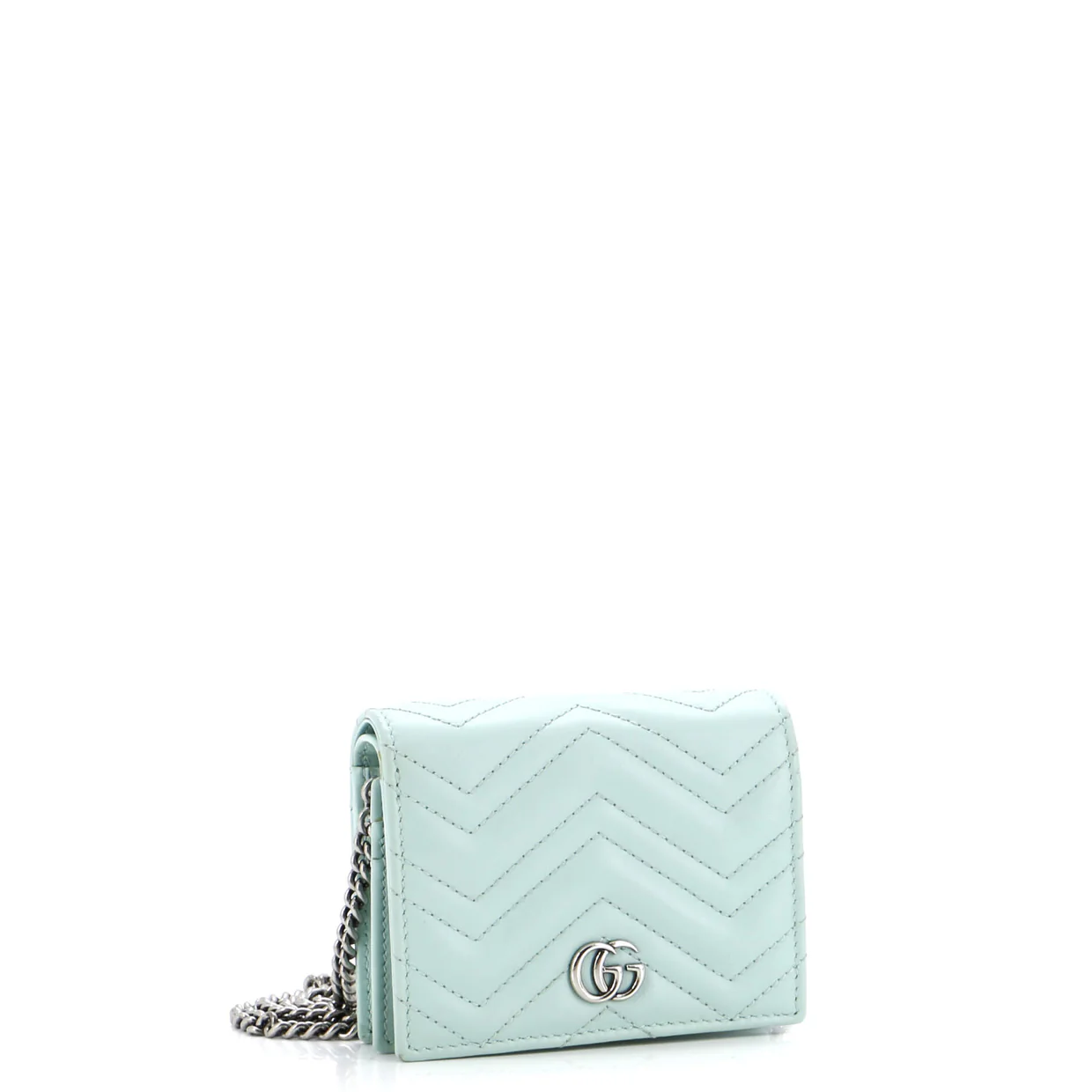 GG Marmont Card Case on Chain Matelasse Leather - Deep Luxury