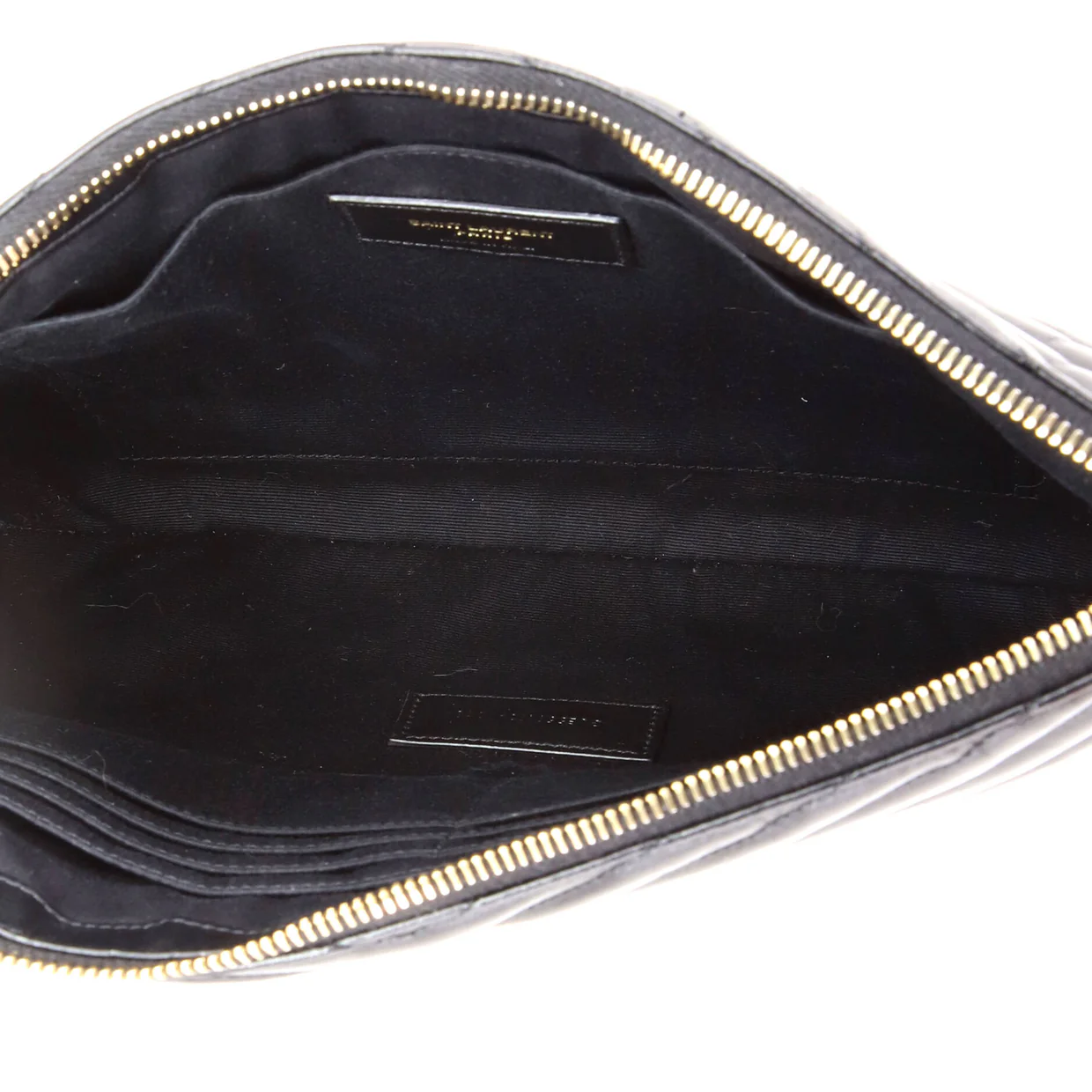 Classic Monogram Wristlet Pouch Matelasse Chevron Leather Medium - Deep Luxury