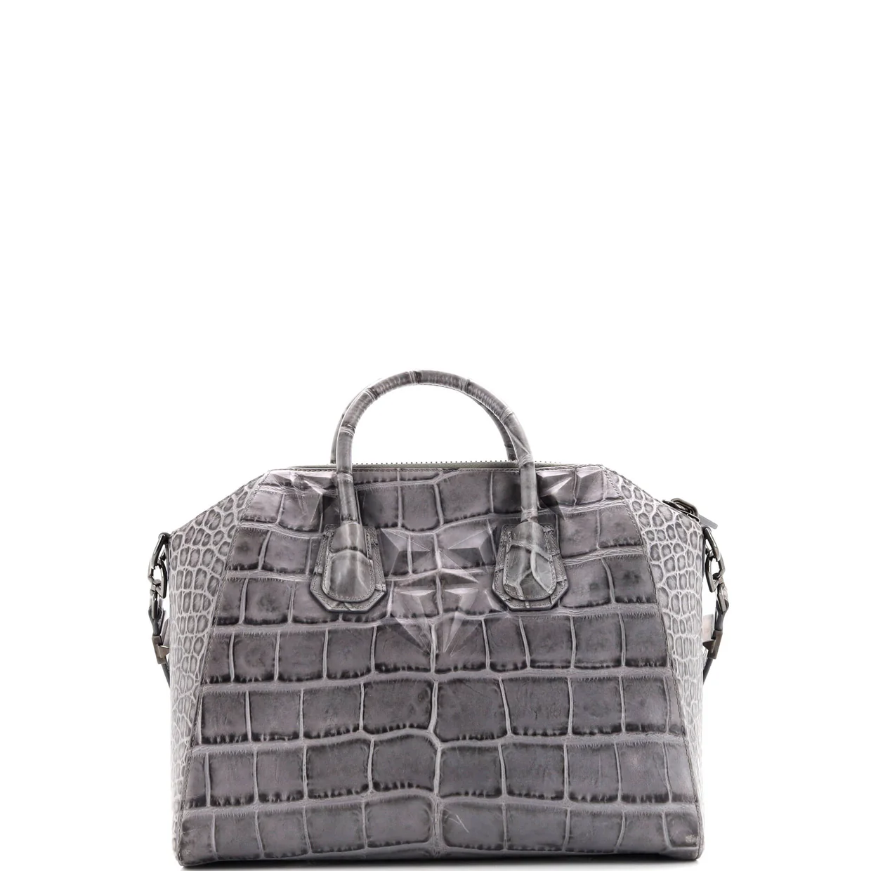 Antigona Bag Crocodile Embossed Leather Medium - Deep Luxury
