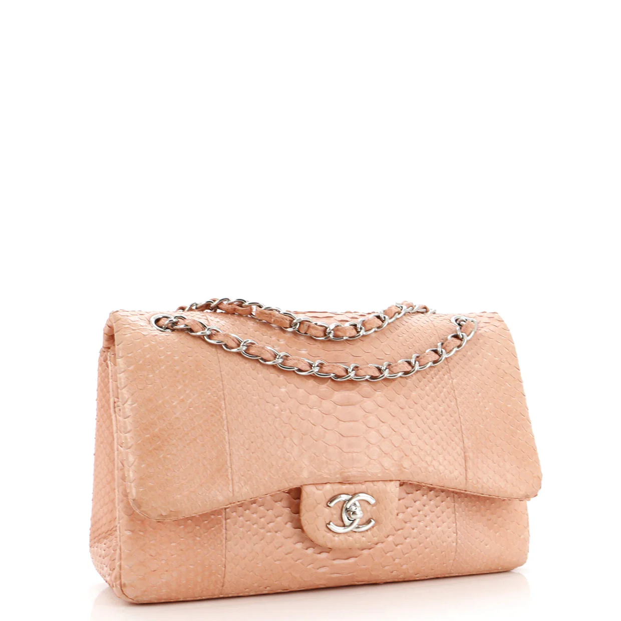 Classic Double Flap Bag Python Jumbo - Deep Luxury