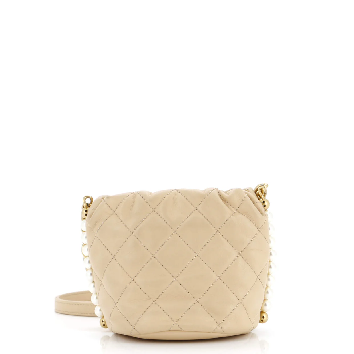 About Pearls Bucket Bag Quilted Calfskin Mini - Deep Luxury