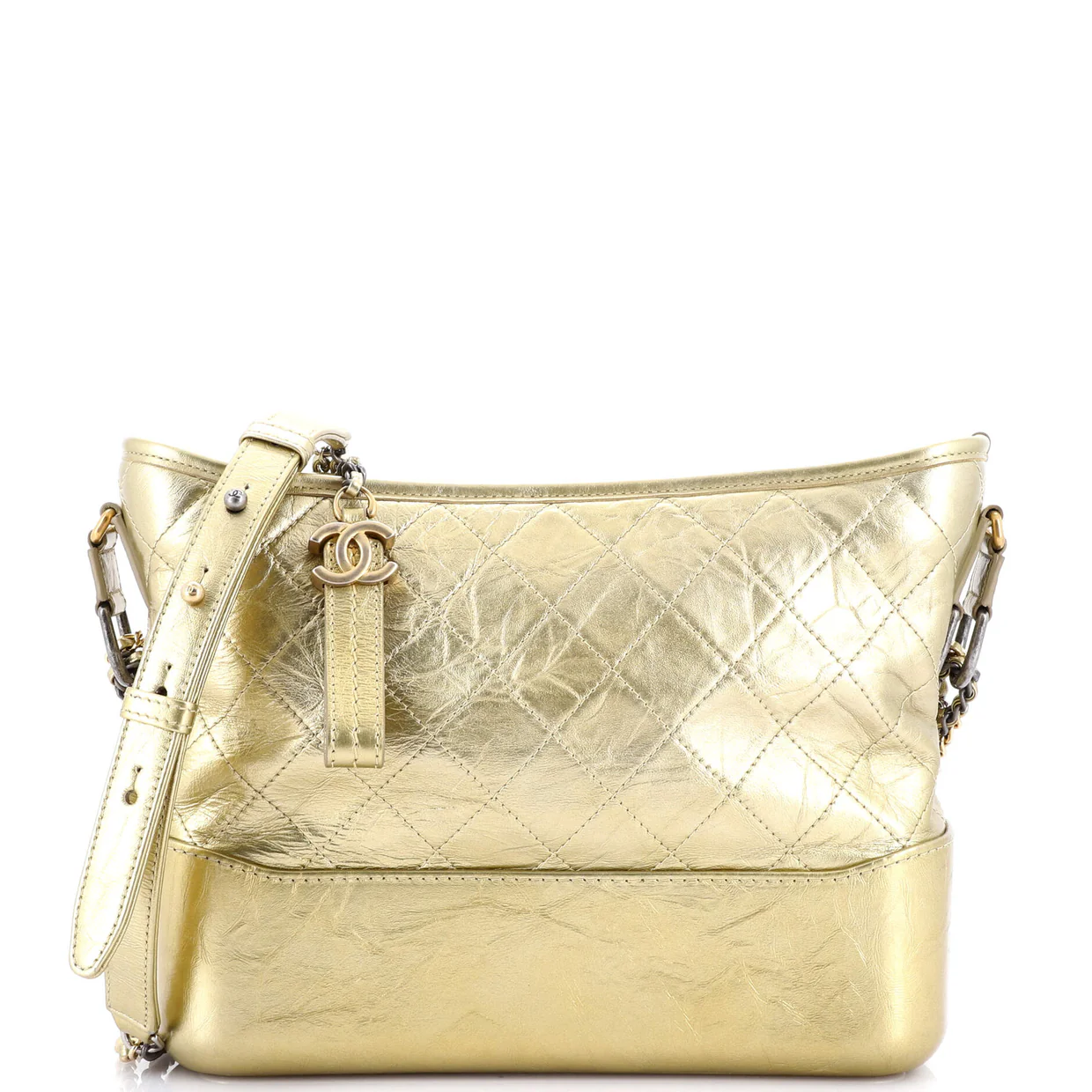 Gabrielle Hobo Quilted Aged Calfskin Medium - Deep Luxury