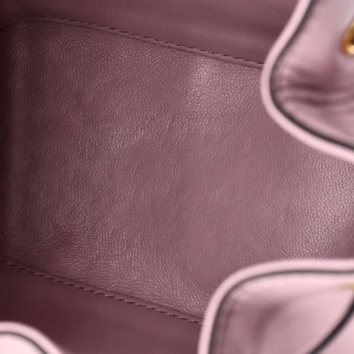 VLogo Drawstring Bucket Pouch Leather - Deep Luxury