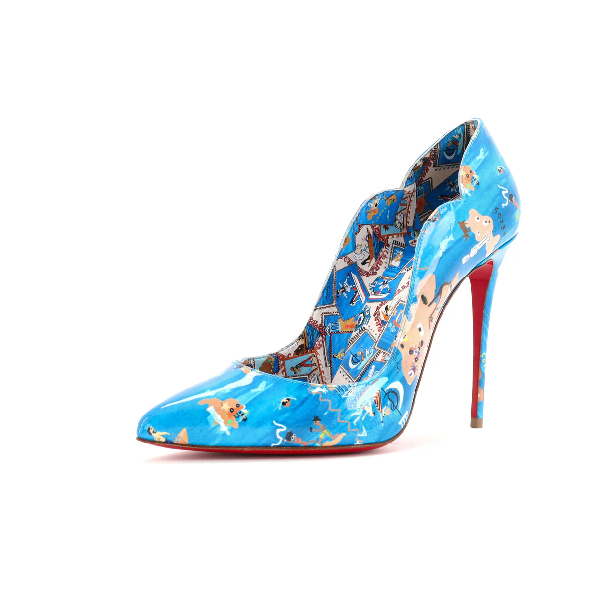 Women's Hot Chick Pumps Printed Patent 100 - Deep Luxury