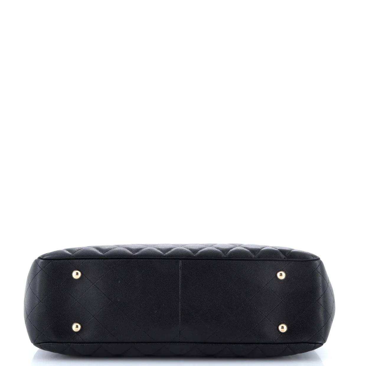 Classic CC Shopping Tote Quilted Caviar Large - Deep Luxury