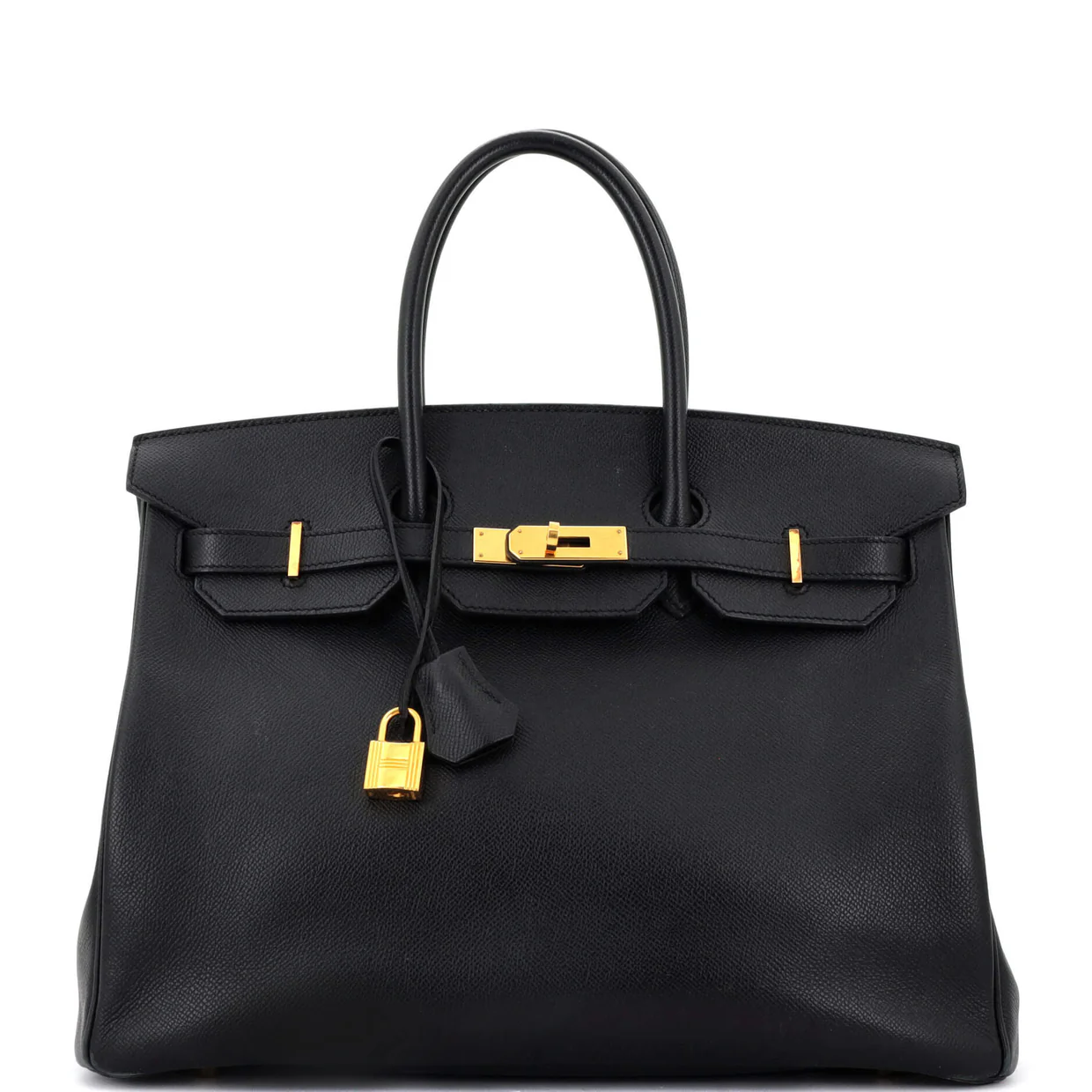 Birkin Handbag Noir Epsom with Gold Hardware 35 - Deep Luxury