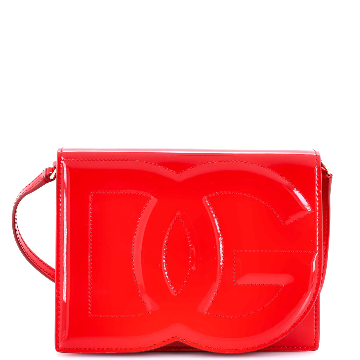 DG Logo Flap Shoulder Bag Leather Small - Deep Luxury
