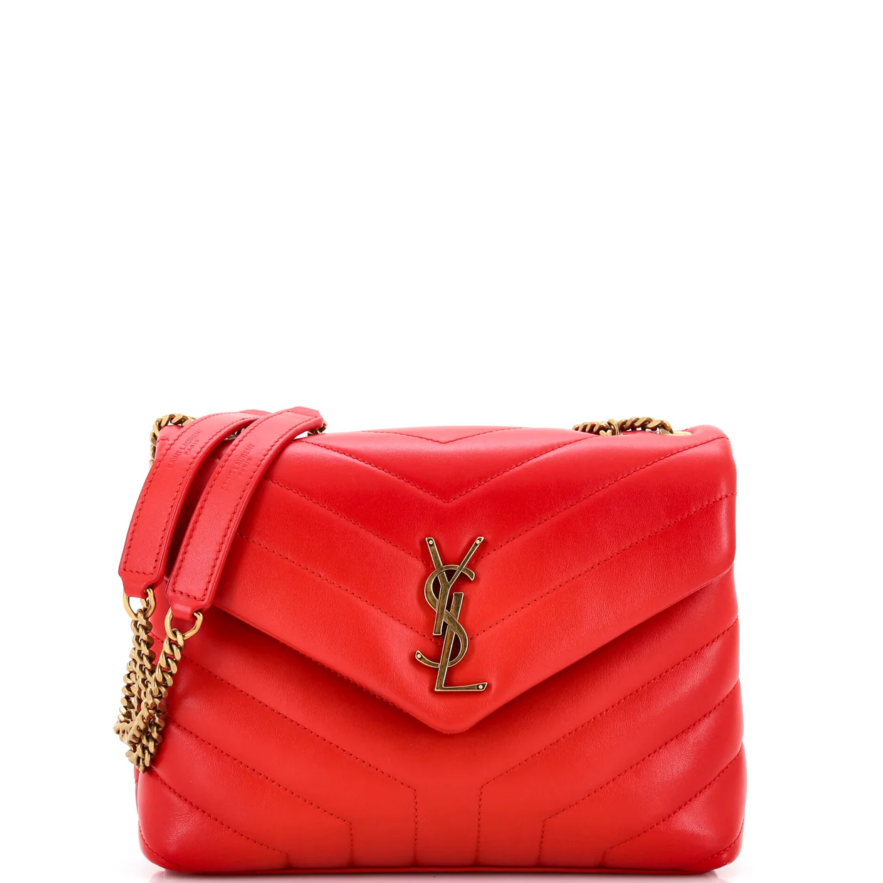 Loulou Shoulder Bag Matelasse Chevron Leather Small - Deep Luxury