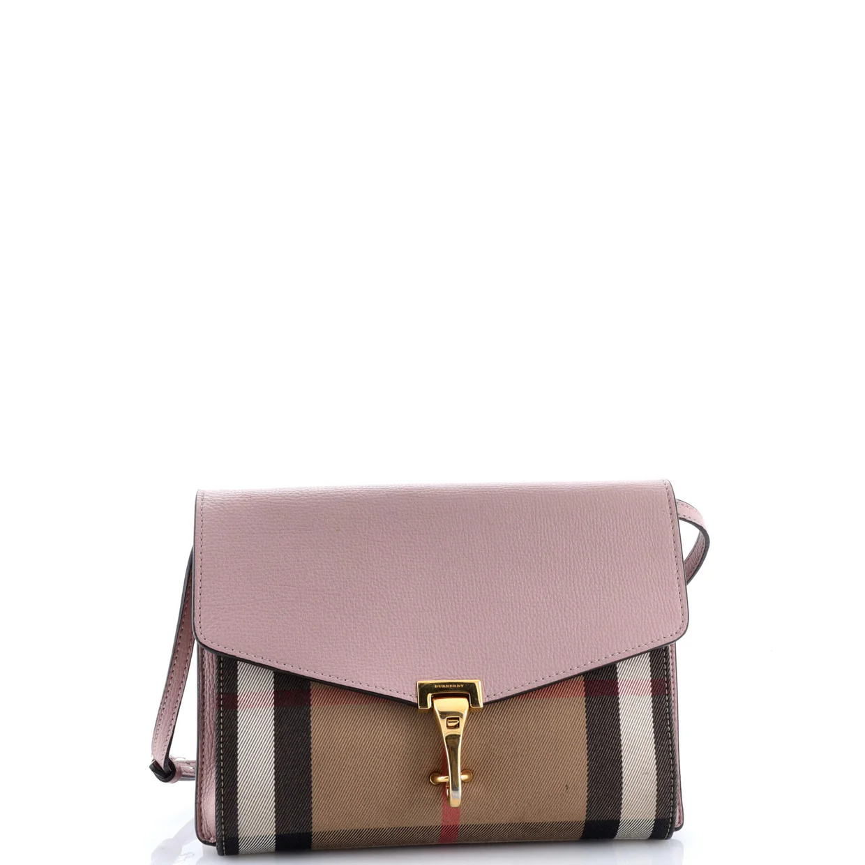 Macken Crossbody Bag Leather and House Check Canvas Small - Deep Luxury