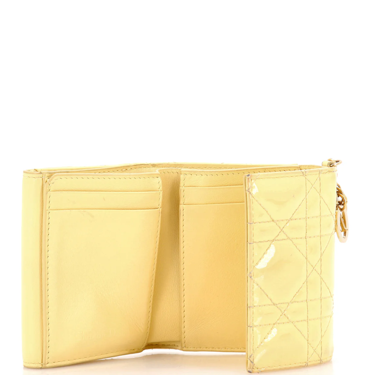 Lady Dior Lotus Wallet Cannage Quilt Lambskin Compact - Deep Luxury