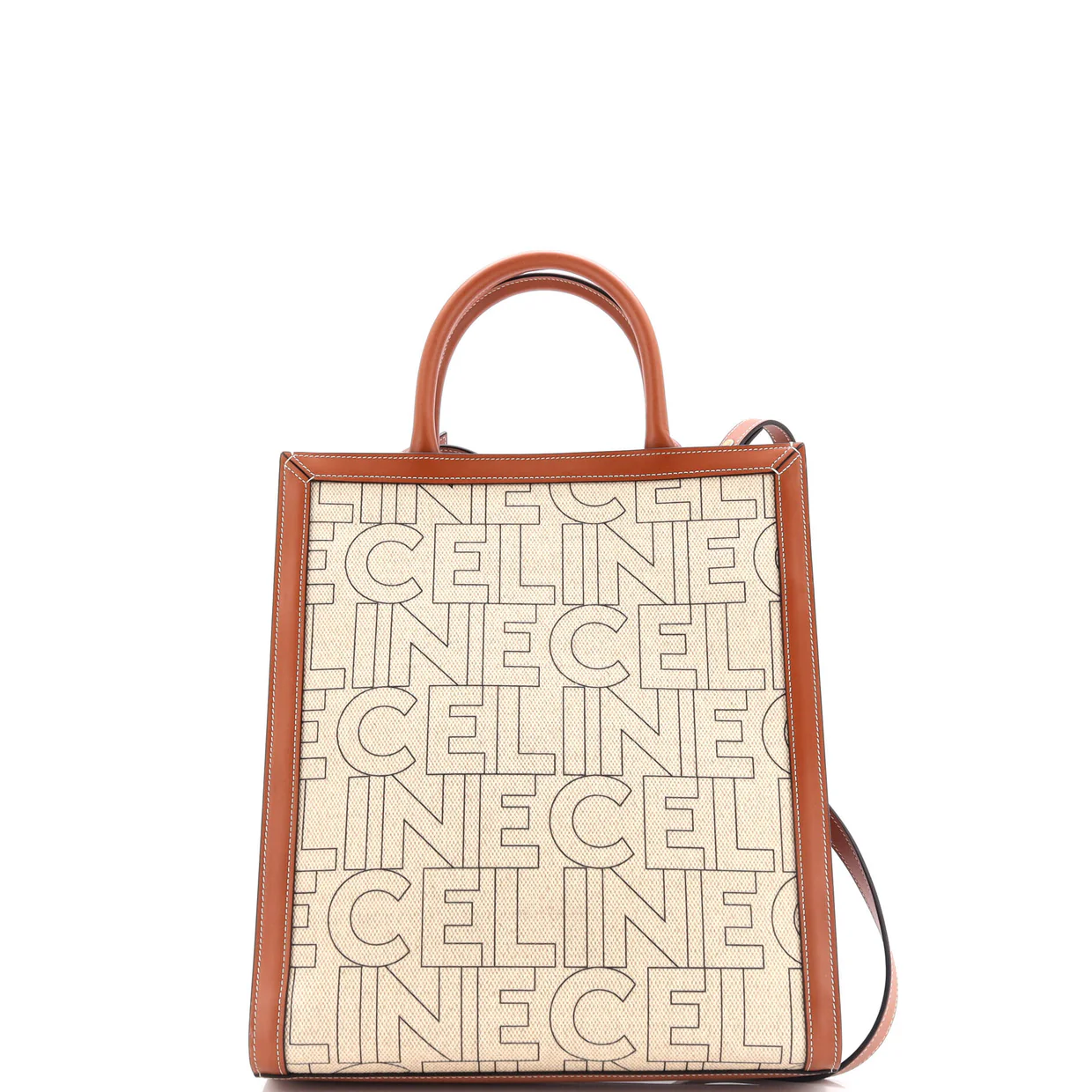 Vertical Cabas Tote Printed Canvas and Leather Small - Deep Luxury