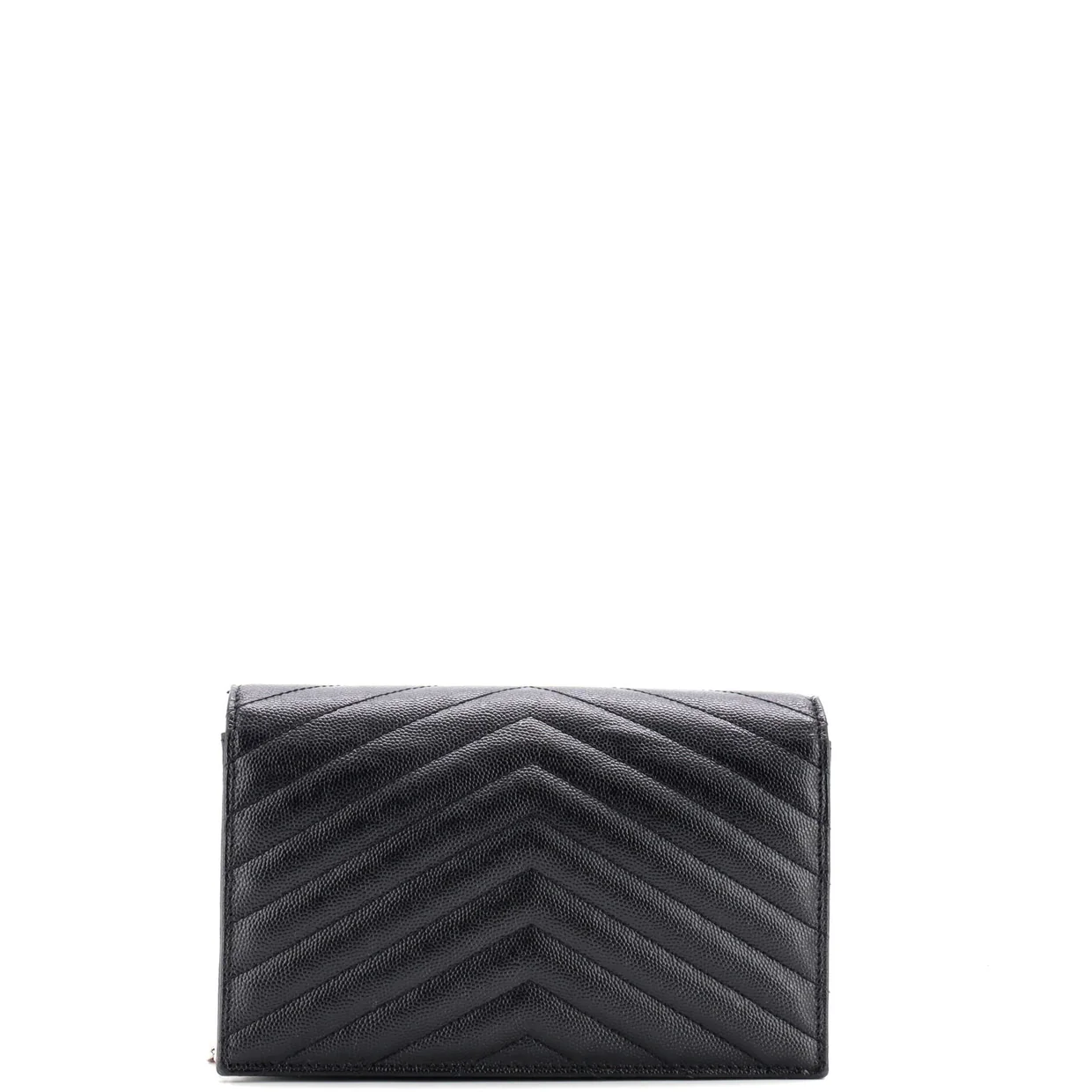 Classic Monogram Wallet on Chain Matelasse Chevron Leather Small - Deep Luxury