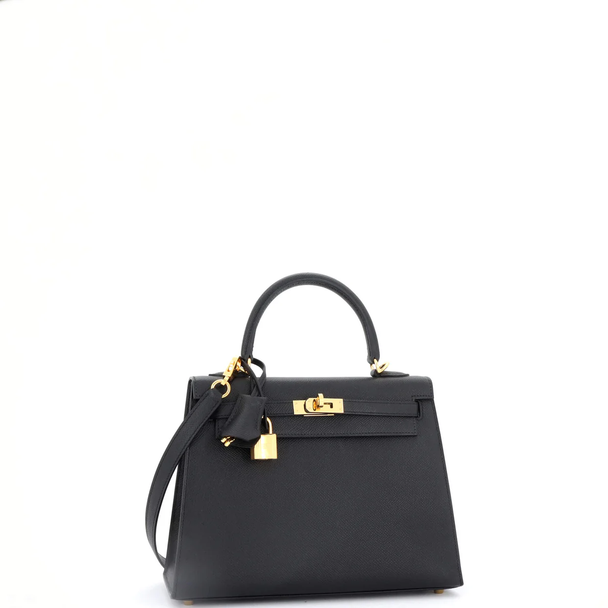 Kelly Handbag Noir Epsom with Gold Hardware 25 - Deep Luxury