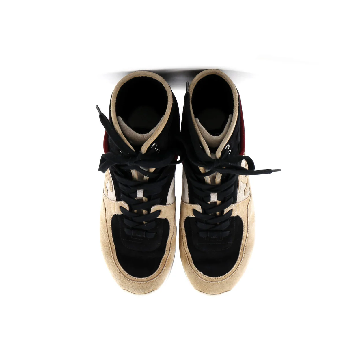 Women's CC High-Top Sneakers Suede and Leather - Deep Luxury