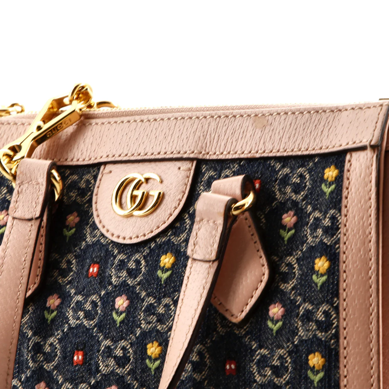 Ophidia Top Handle Tote Printed GG Denim Small - Deep Luxury