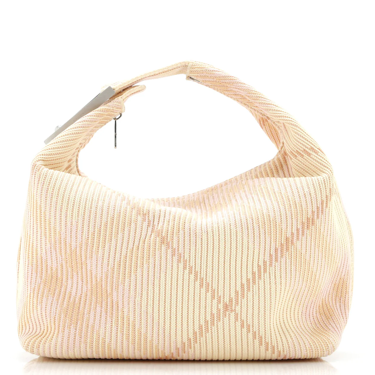 Peg Handle Bag Knit Check Fabric Medium - Deep Luxury