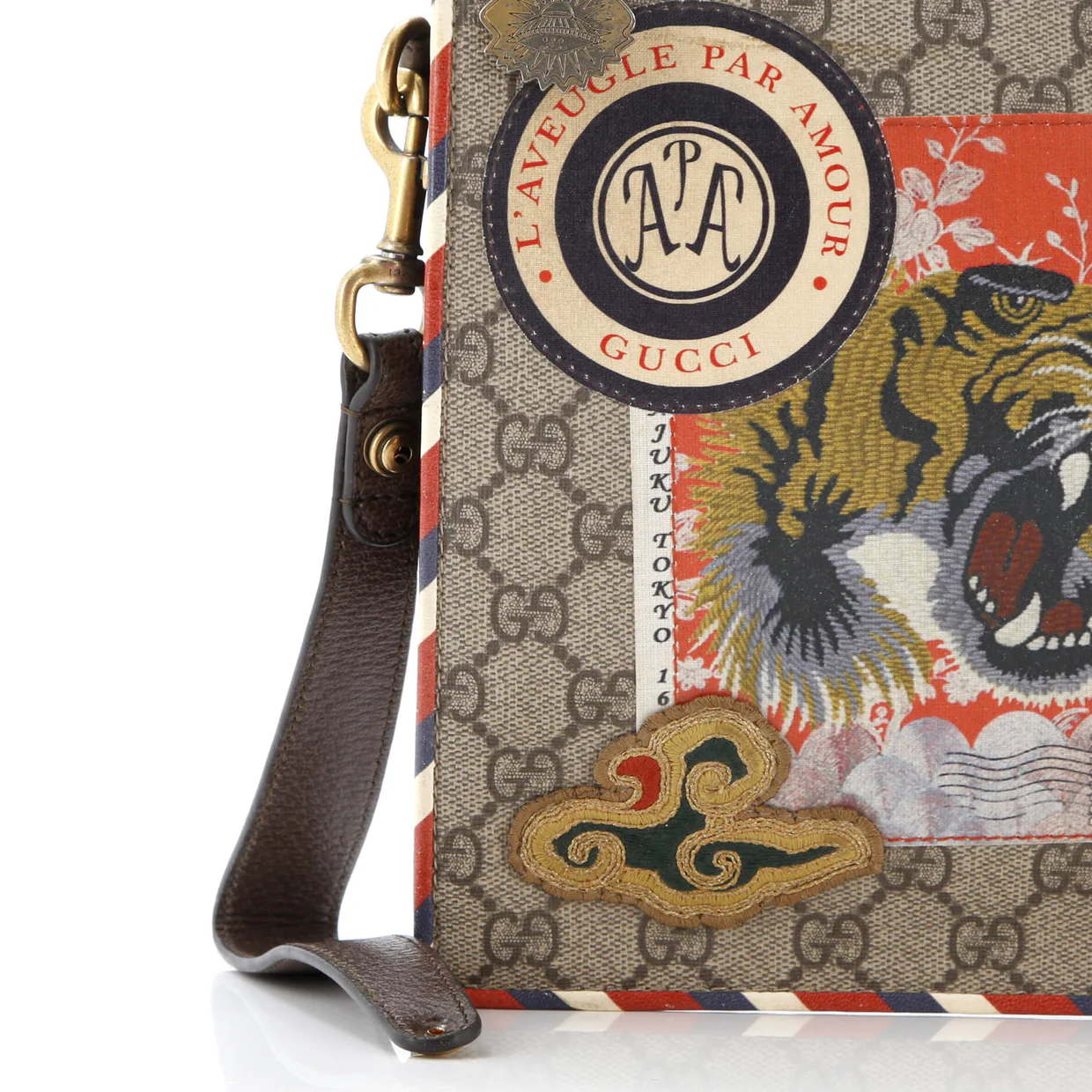 Courrier Pouch GG Coated Canvas with Applique - Deep Luxury