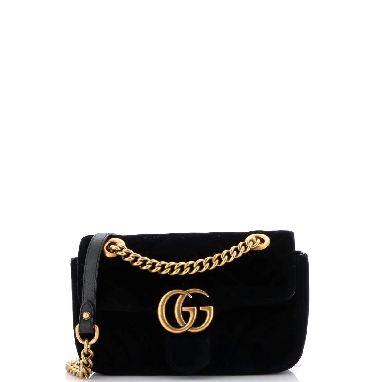 GG Marmont Flap Bag Matelasse Velvet Mini - Deep Luxury
