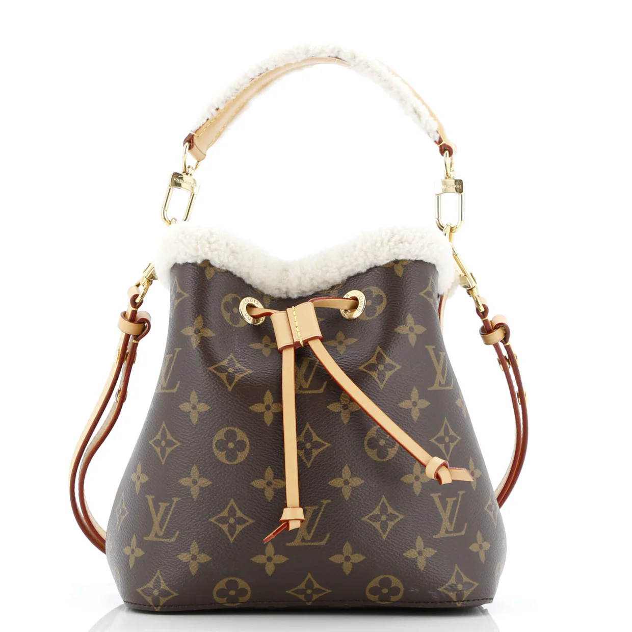 NeoNoe Handbag Monogram Canvas with Shearling BB - Deep Luxury