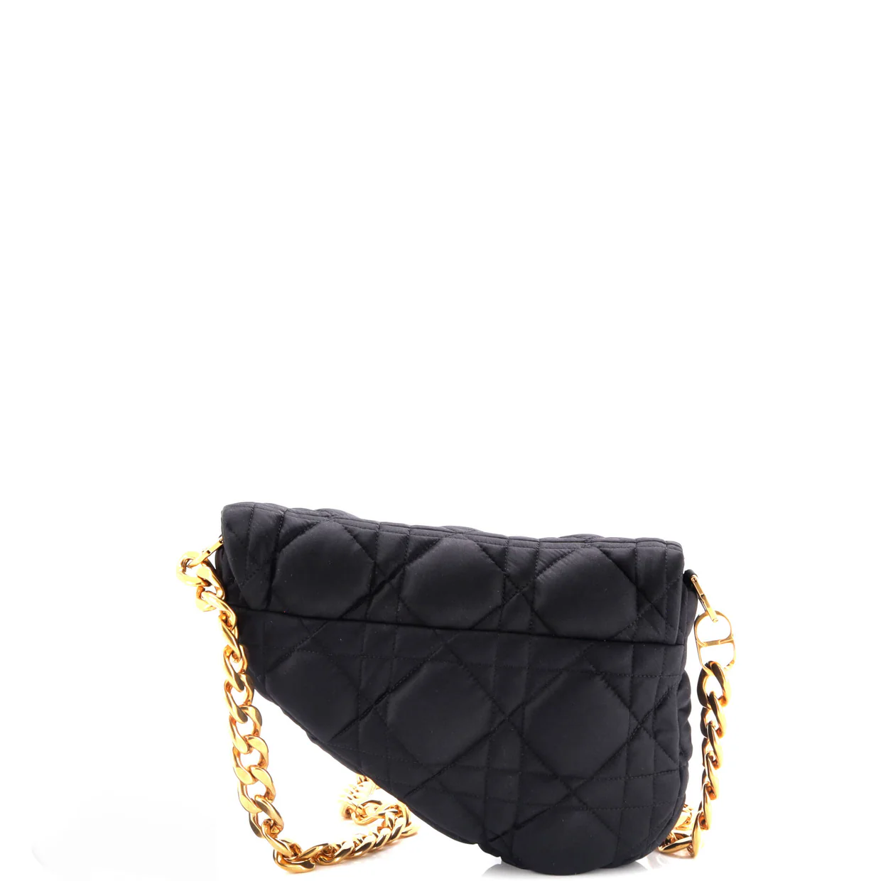 x ERL Venice Saddle Chain Bag Cannage Quilt Satin - Deep Luxury