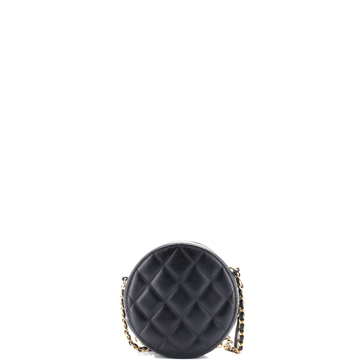 Egyptian Amulet Round Chain Clutch Quilted Calfskin Mini - Deep Luxury