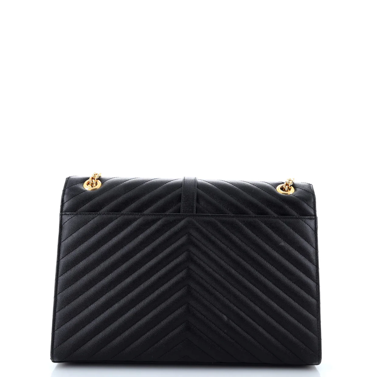 Classic Monogram Envelope Satchel Matelasse Chevron Leather Large - Deep Luxury