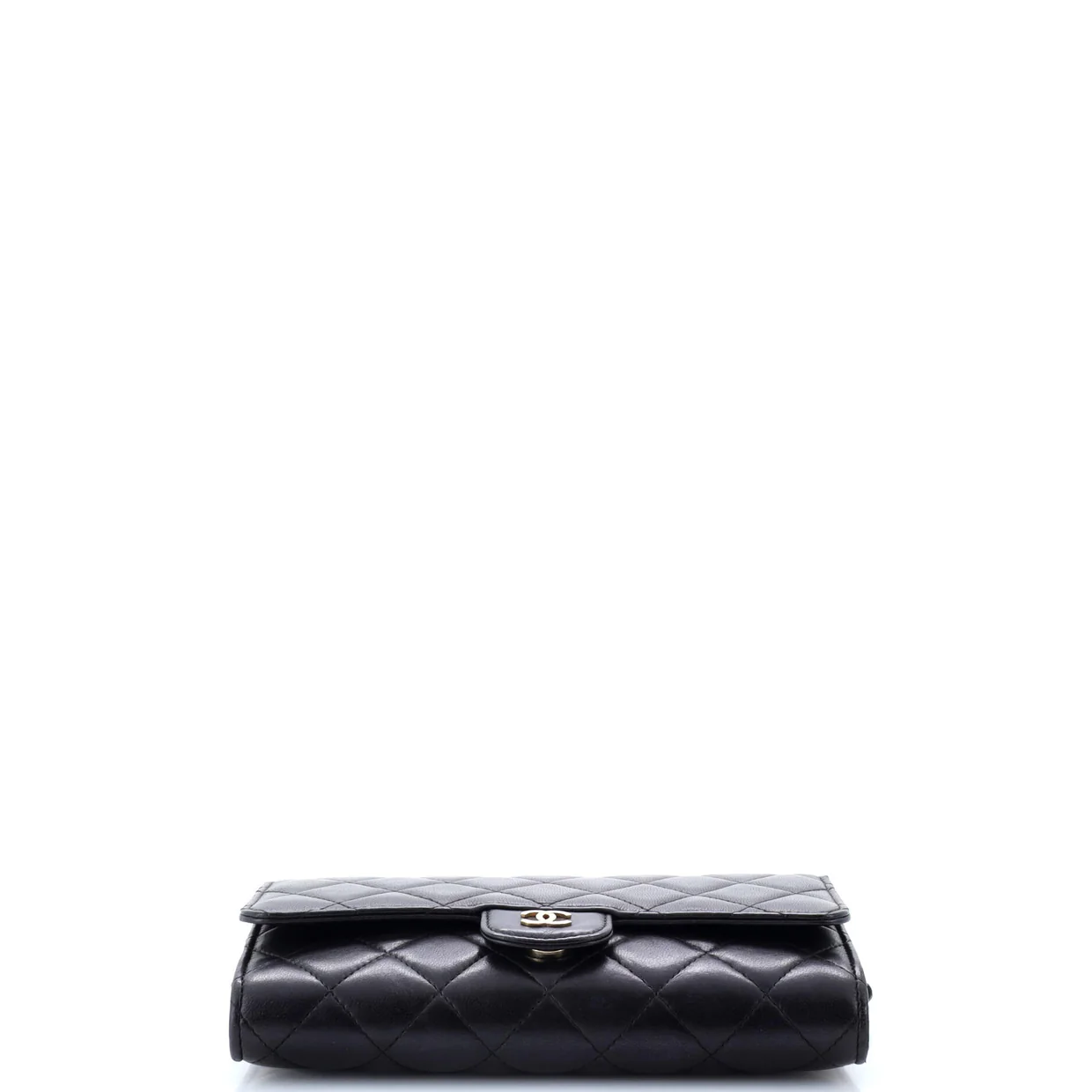 Wallet on Short Chain Quilted Lambskin - Deep Luxury