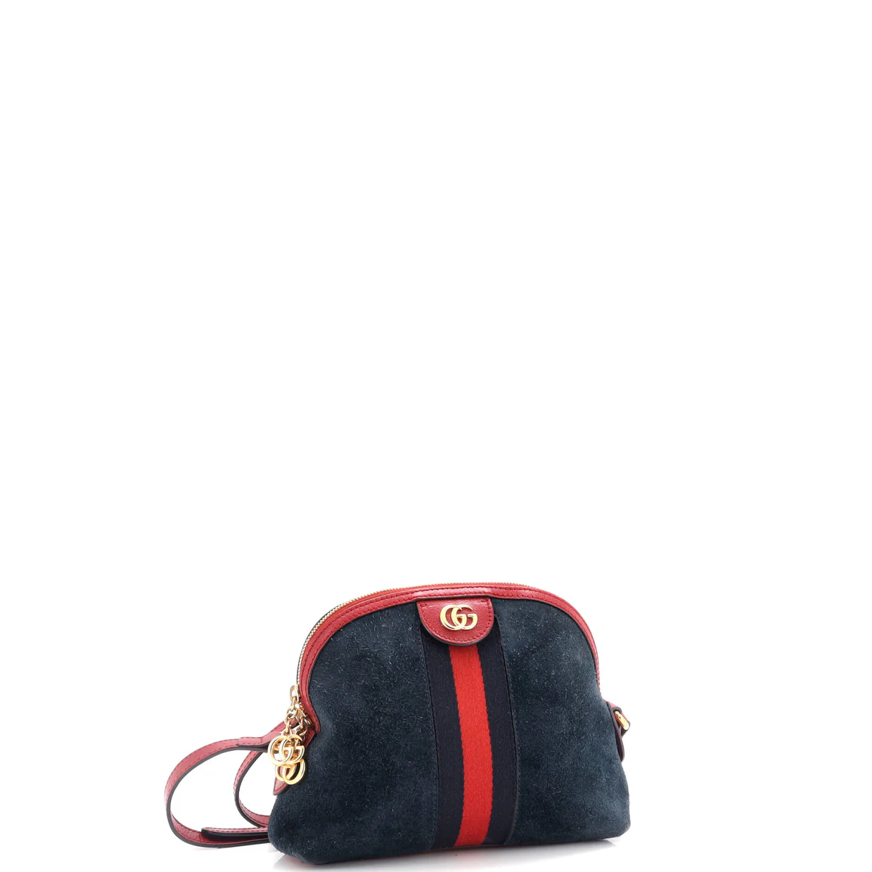 Ophidia Dome Shoulder Bag Suede Small - Deep Luxury