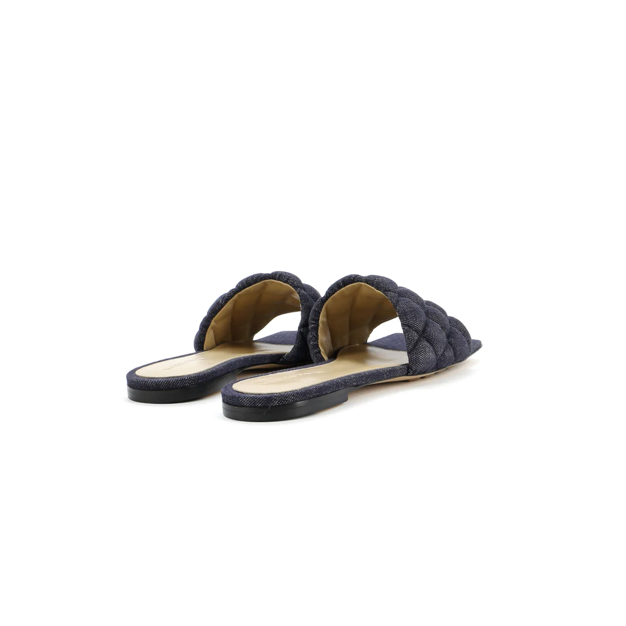 Women's The Padded Flat Sandals Quilted Denim - Deep Luxury