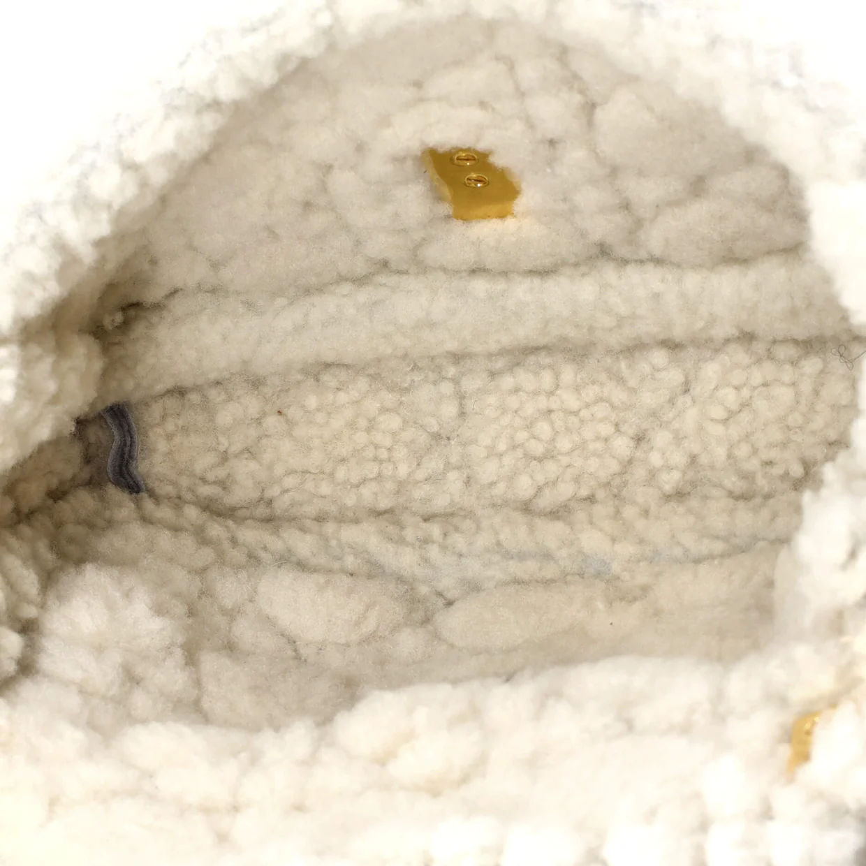 Caro Bag Cannage Quilt Suede with Shearling Small - Deep Luxury