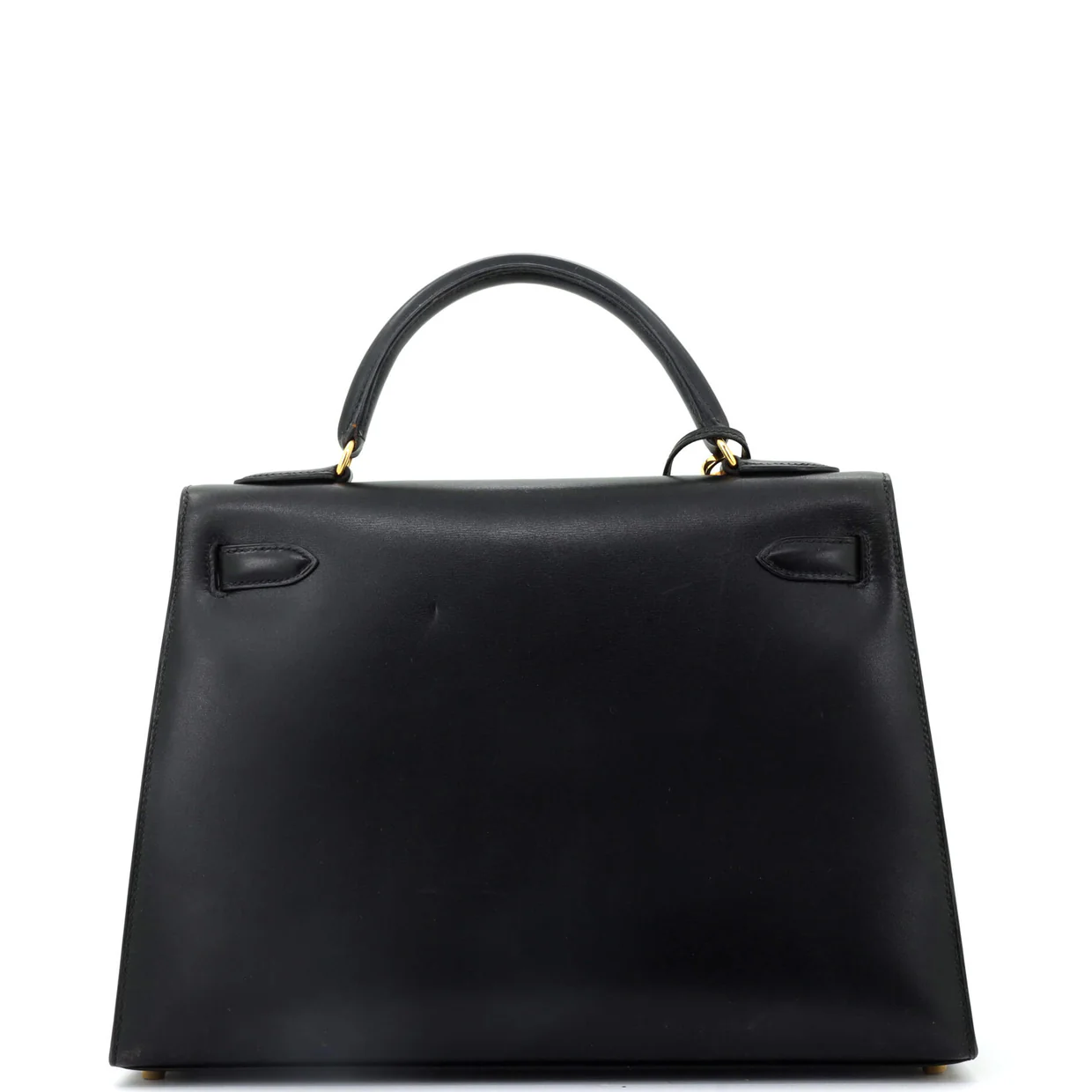 Kelly Handbag Noir Box Calf with Gold Hardware 32 - Deep Luxury