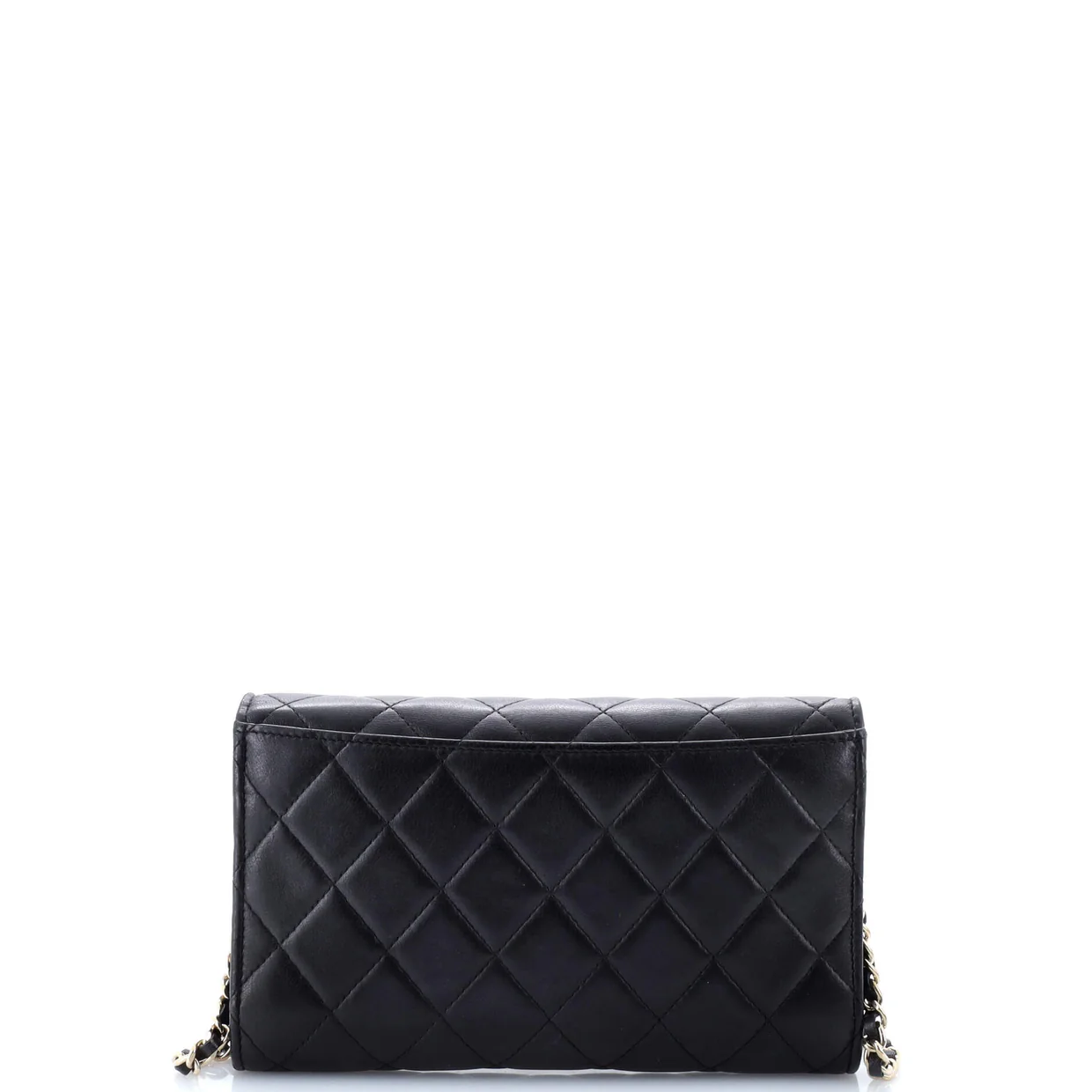 Wallet on Short Chain Quilted Lambskin - Deep Luxury