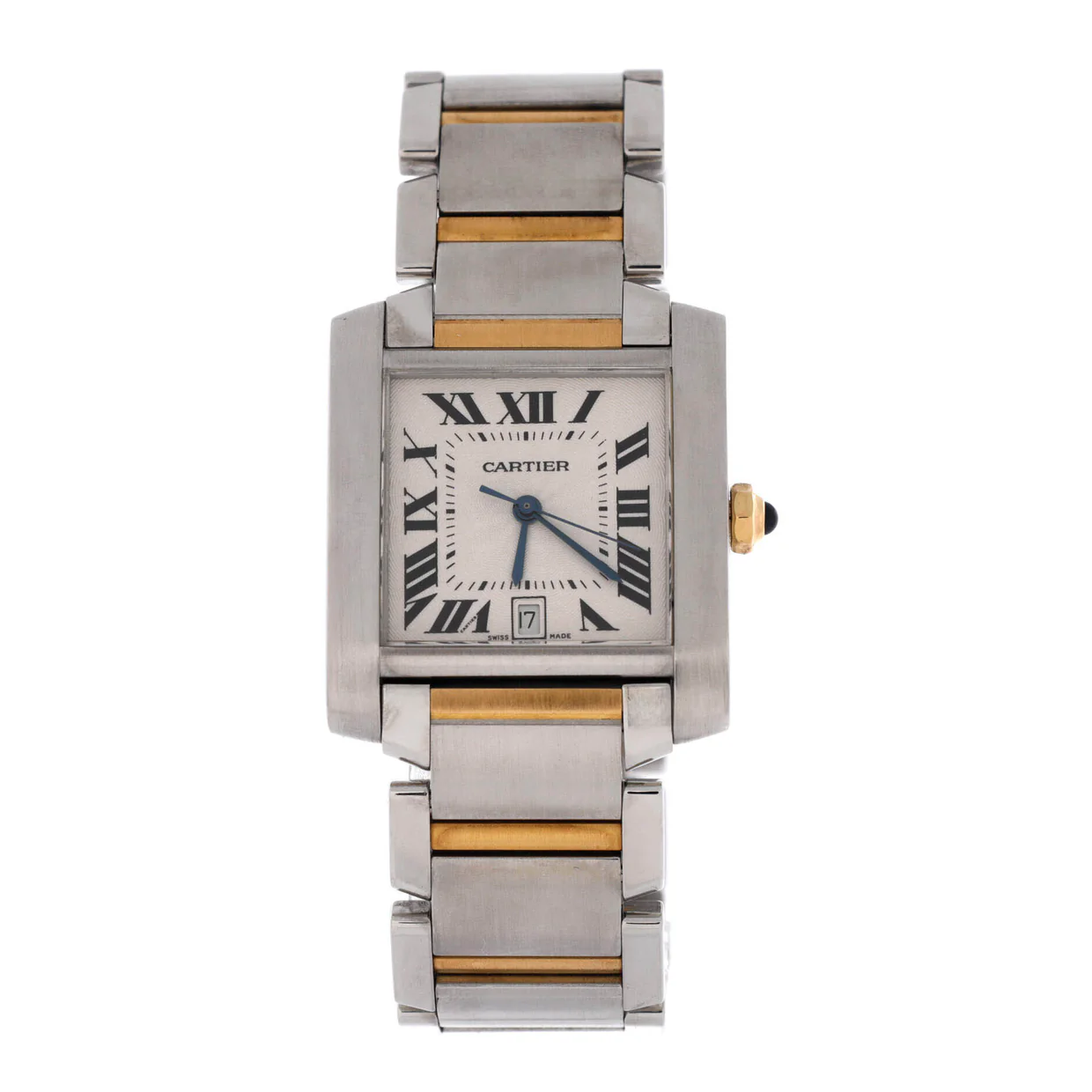 Tank Francaise Automatic Watch Stainless Steel and Yellow Gold 28 - Deep Luxury