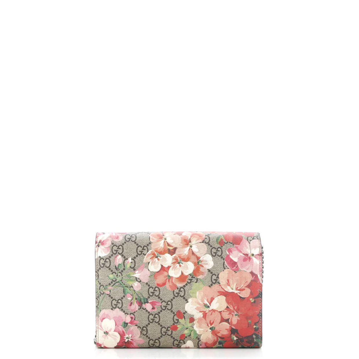 Dionysus Chain Wallet Blooms Print GG Coated Canvas Small - Deep Luxury