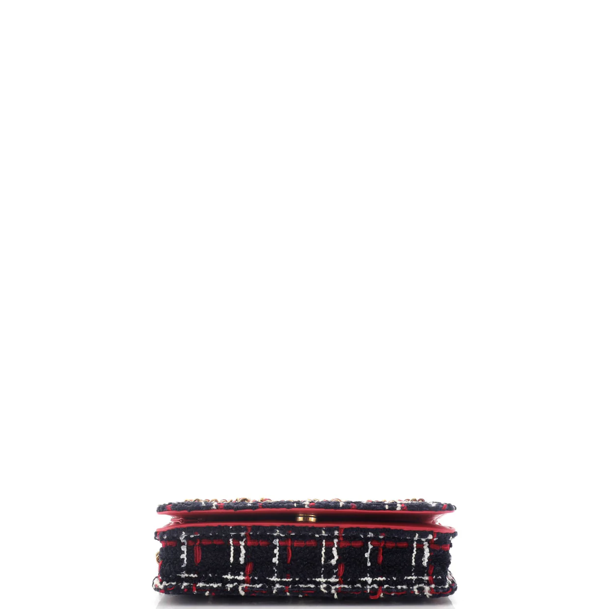 Chain Signe Wallet on Chain Quilted Tweed - Deep Luxury
