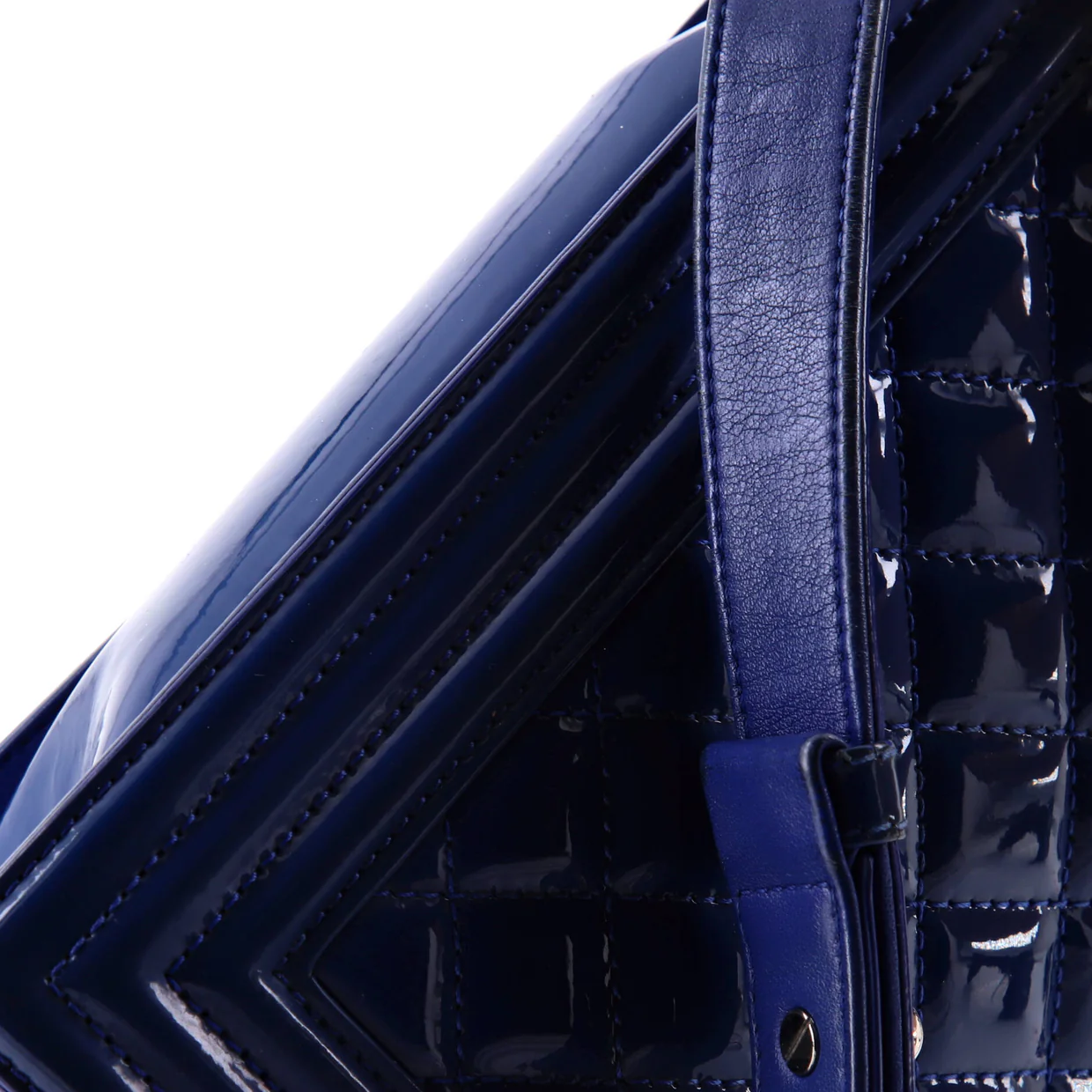 Boy Flap Bag Quilted Plexiglass Patent Small - Deep Luxury