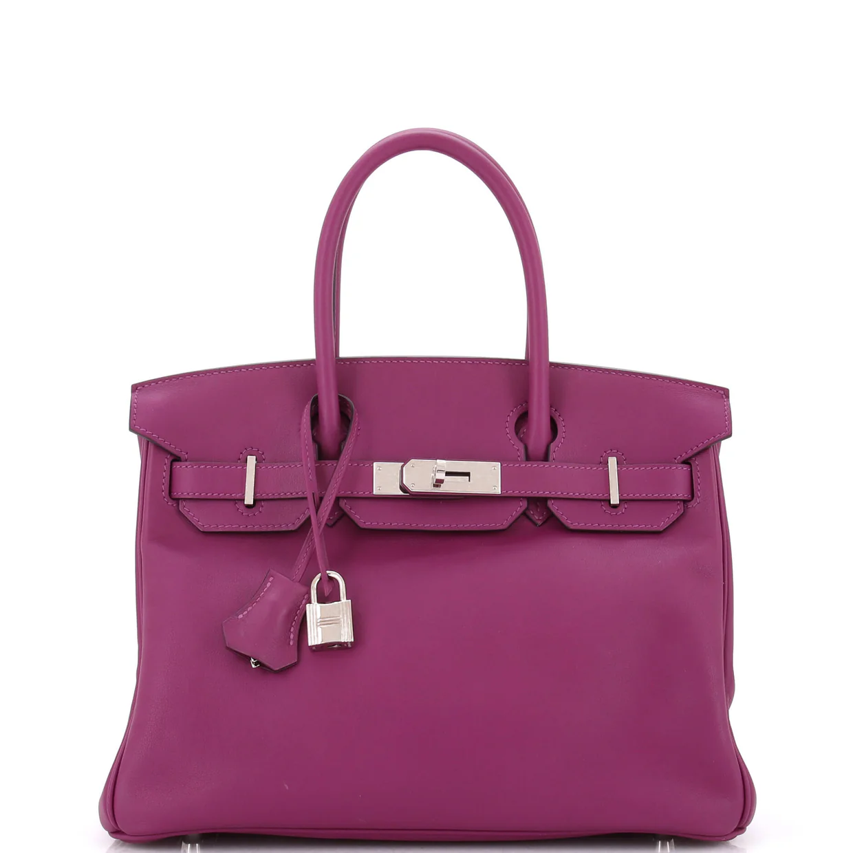 Birkin Handbag Anemone Swift with Palladium Hardware 30 - Deep Luxury