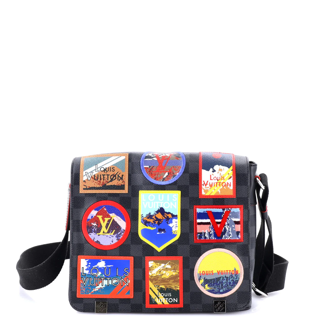 District NM Messenger Bag Alps Patches Damier Graphite PM - Deep Luxury