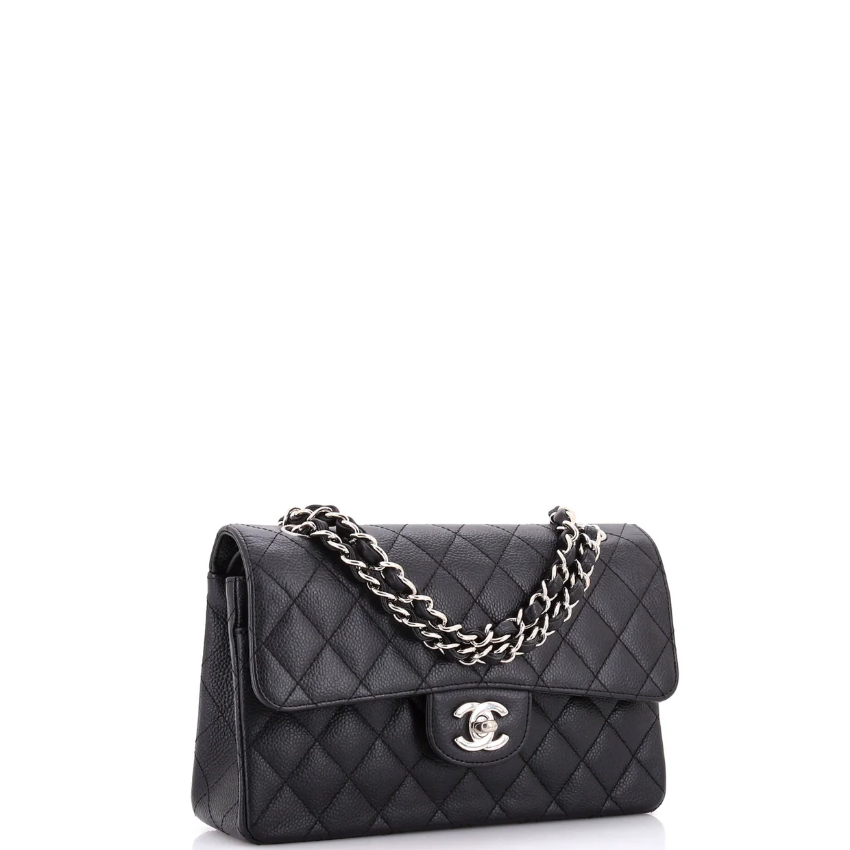 Vintage Classic Double Flap Bag Quilted Caviar Small - Deep Luxury