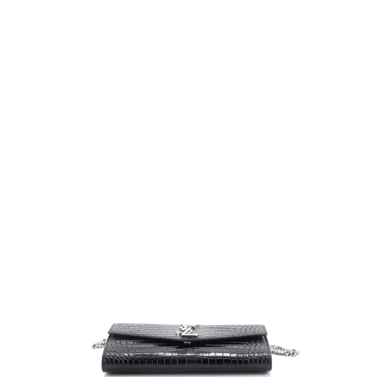 Classic Monogram Wallet on Chain Crocodile Embossed Leather - Deep Luxury