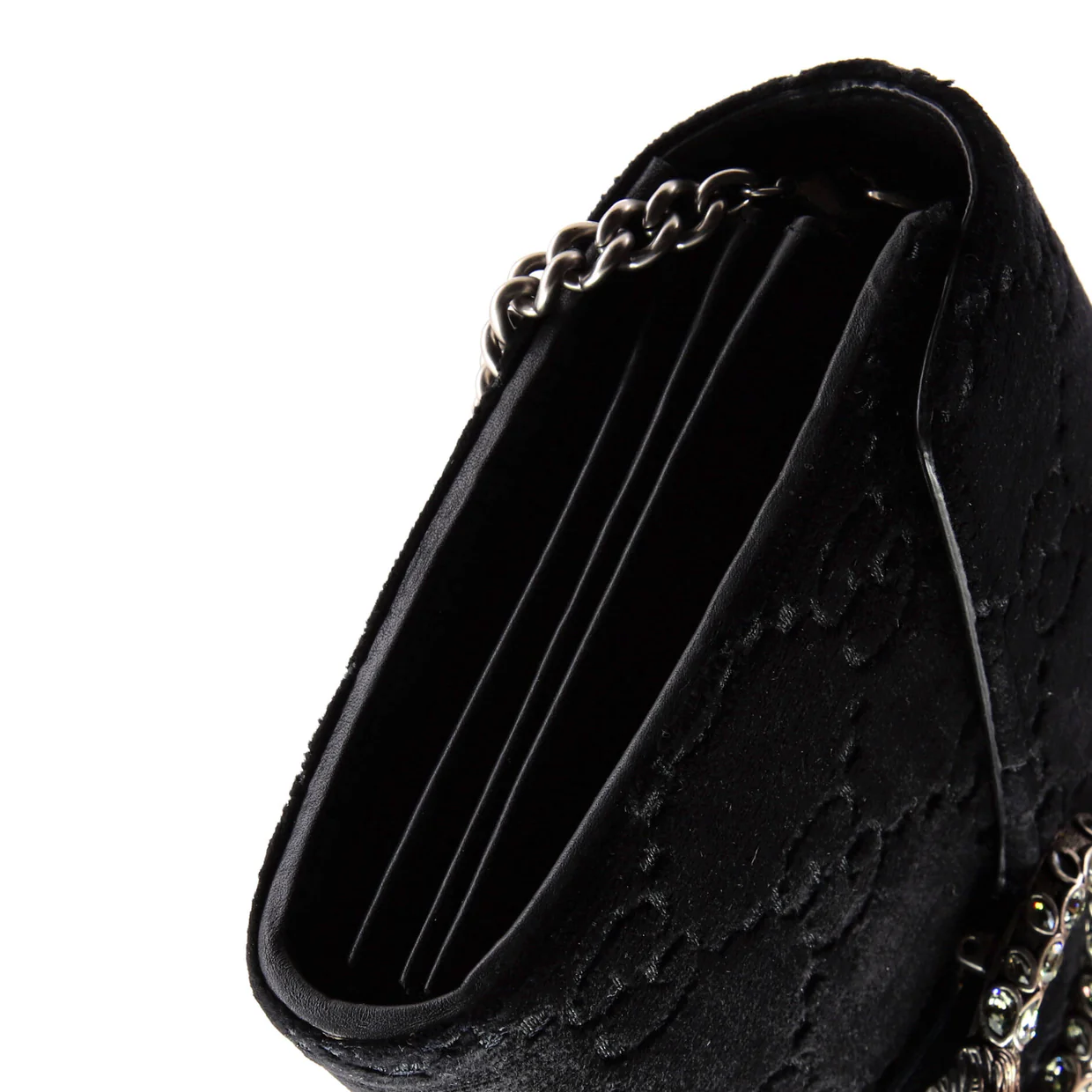 Dionysus Chain Wallet GG Velvet Small - Deep Luxury