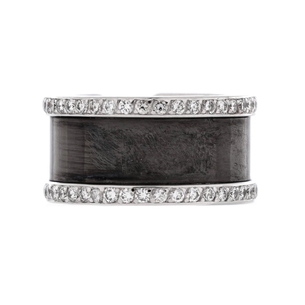 C de Cartier Ring 18K White Gold with Diamonds and Enamel - Deep Luxury